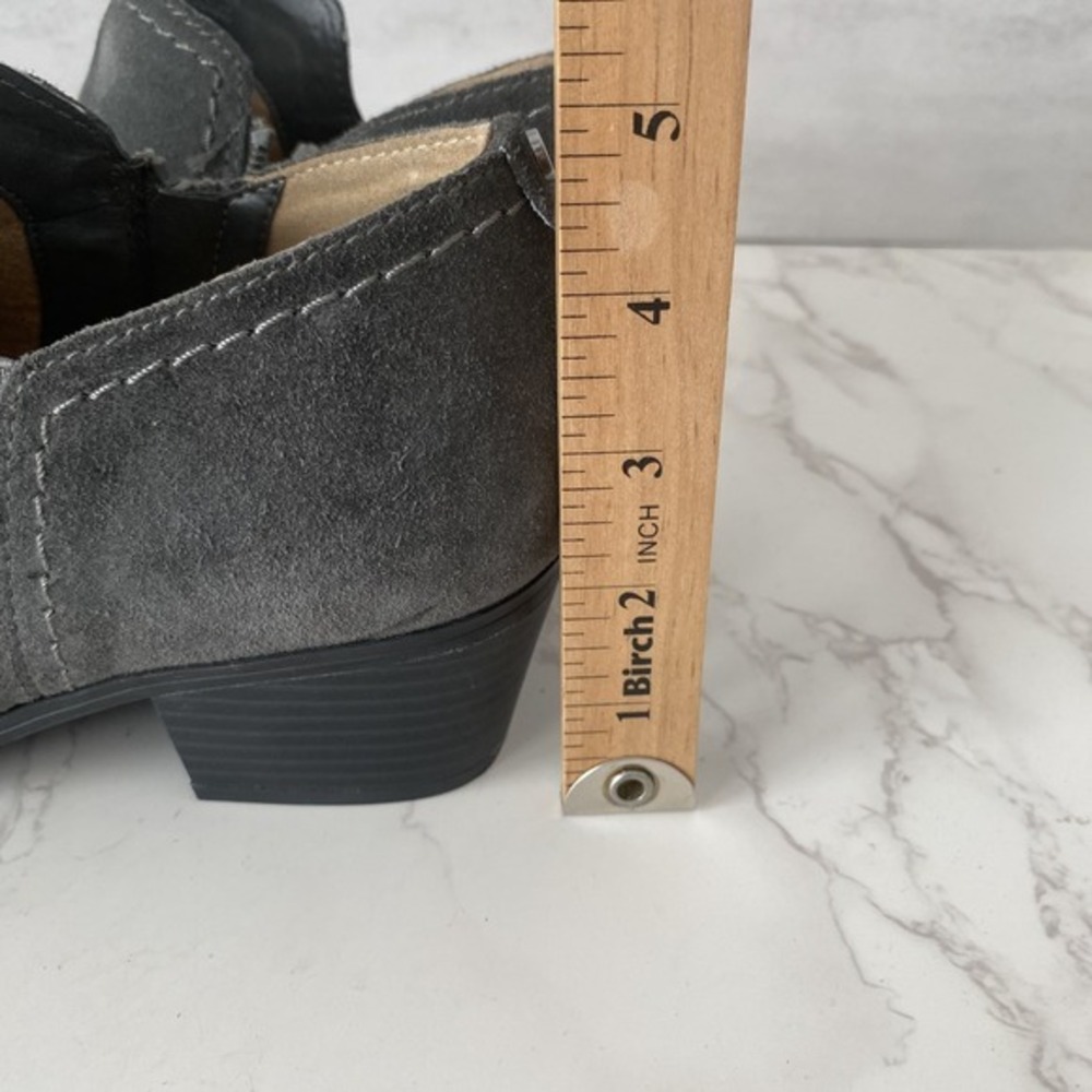 Naturalizer Zarie Ankle Boots 8.5 W Grey Suede Mid Heel Western Bootie - Picture 7 of 15
